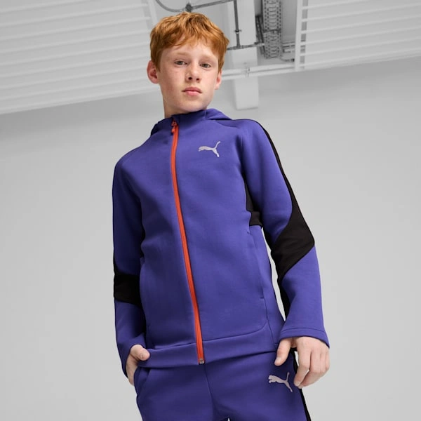 Sudadera con capucha EVOSTRIPE PUMA para niños grandes estilo y comodidad en cada movimiento